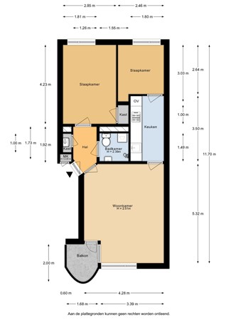 Floorplan - Berthold Brechtstraat 627, 1102 RS Amsterdam